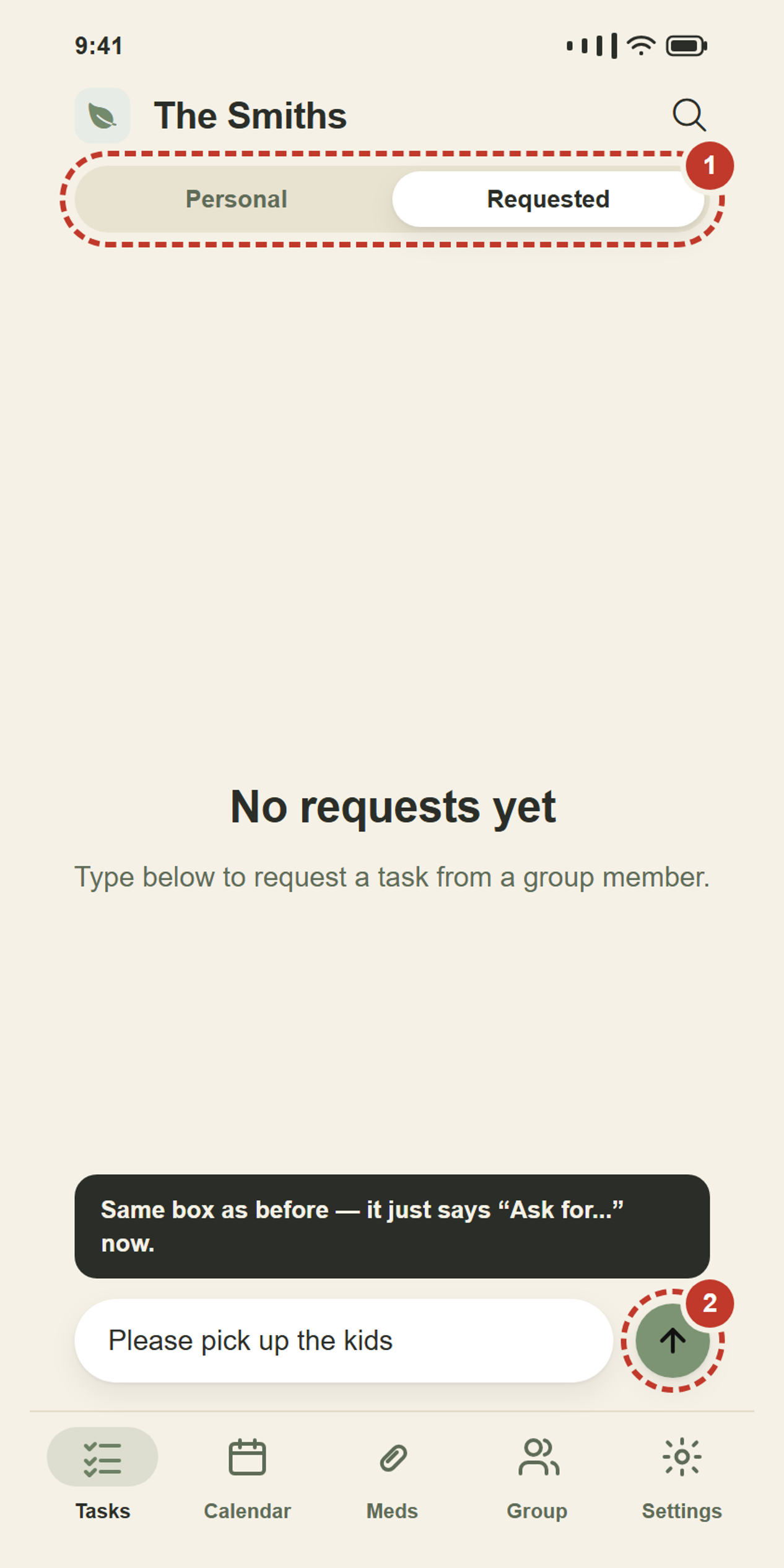 The same typing box, new wording.